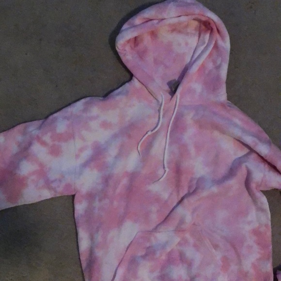 Pink tie-dye Etsy jogger and hoodie set - Picture 2 of 3